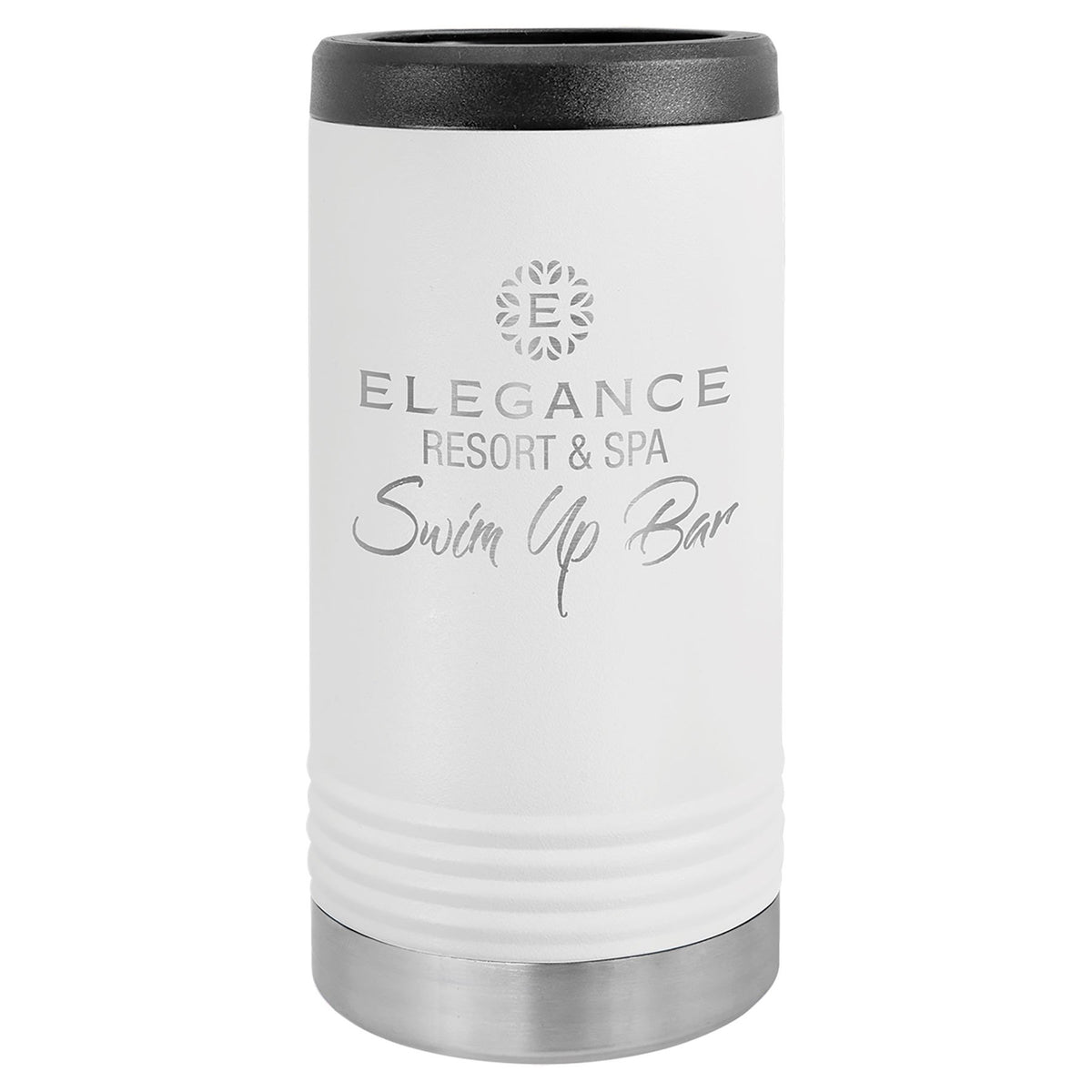 Engraved Polar Camel Slim Beverage Holder - White