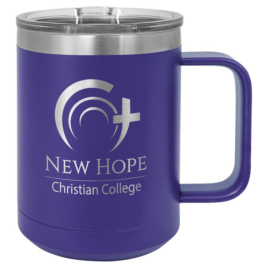 Engraved Polar Camel 15 oz Vacuum Insulated Mug with Slider Lid - Purple