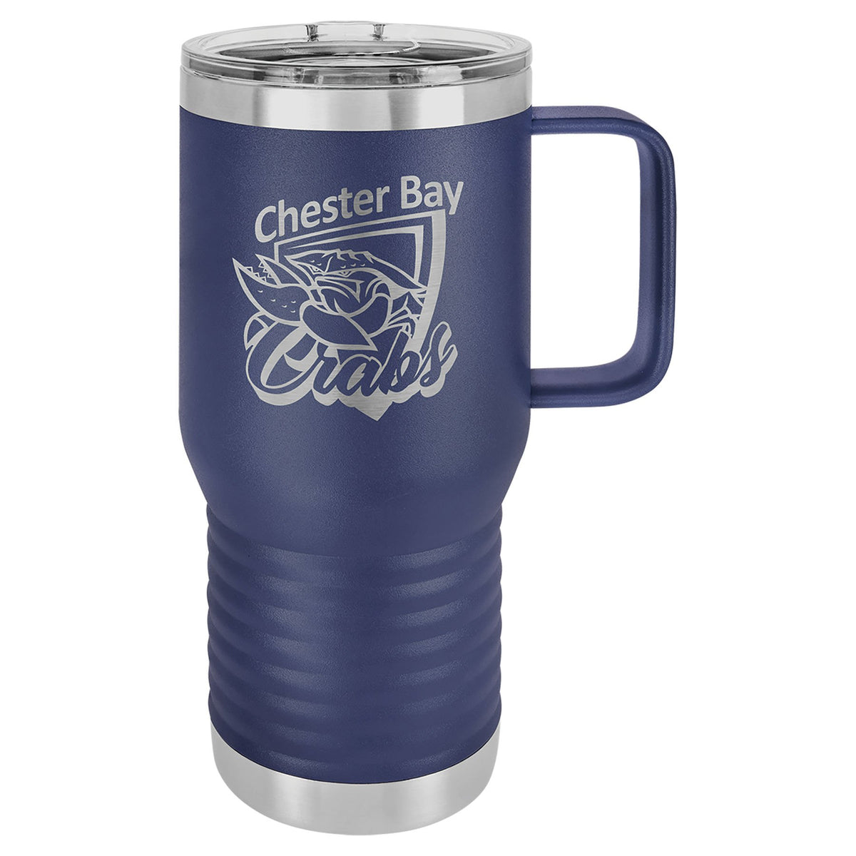 Engraved Polar Camel 20 oz Vacuum Insulated Travel Mug with Slider Lid - Navy Blue