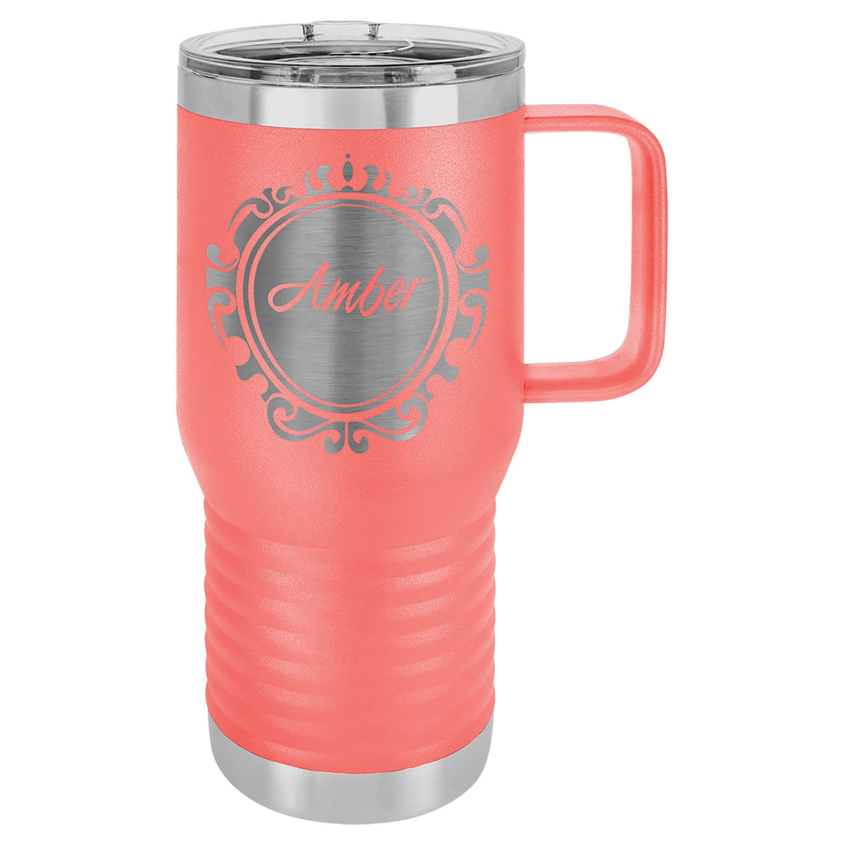 Engraved Polar Camel 20 oz Vacuum Insulated Travel Mug with Slider Lid - Coral