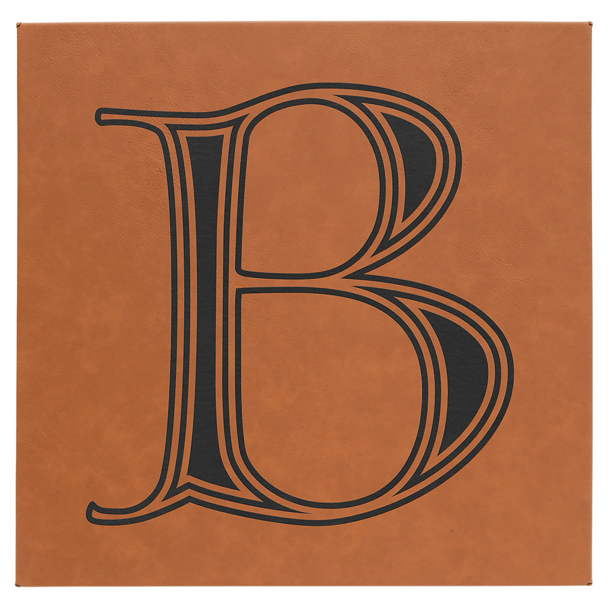 Engraved Leatherette Wall Decor with Sawtooth Hanger - Rawhide / 14 x 14 in