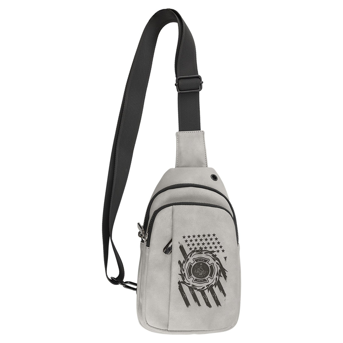 Engraved Creekside Leatherette Explorer Bag - Light Gray