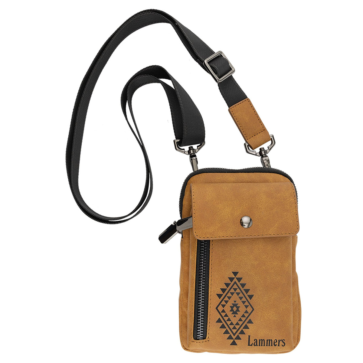 Engraved Creekside Leatherette Urban Bag - Light Brown