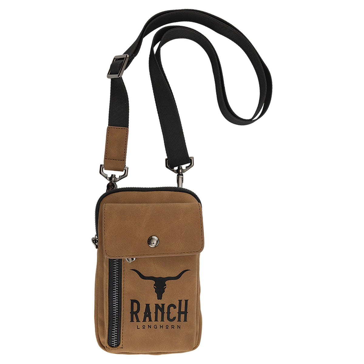 Engraved Creekside Leatherette Urban Bag - Medium Brown