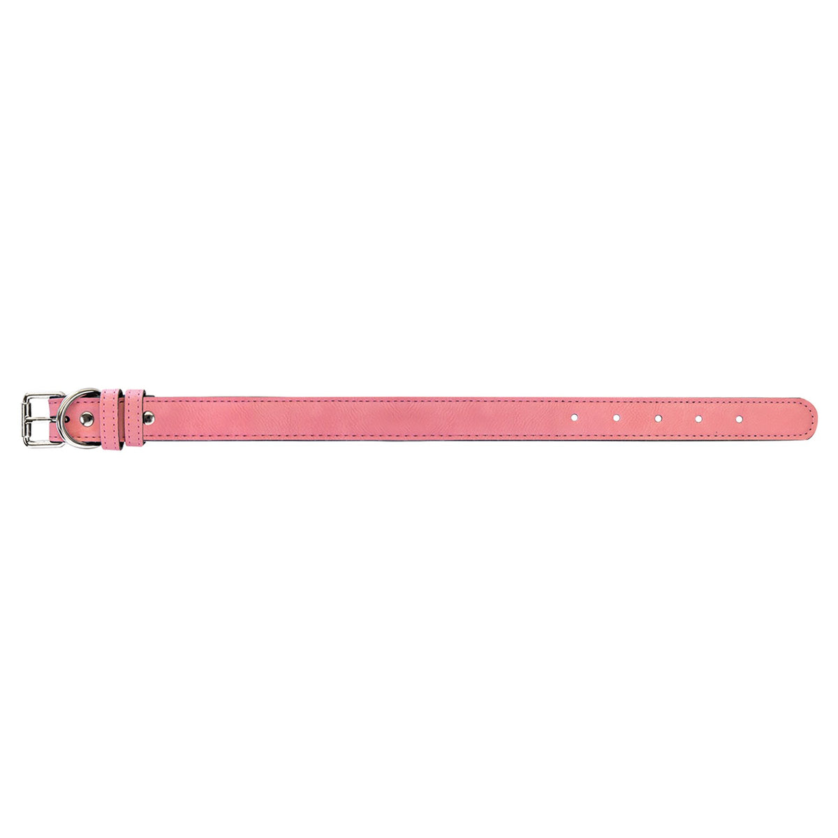 Engraved Leatherette Dog Collar - Pink / Small (15 x 3/4 in)