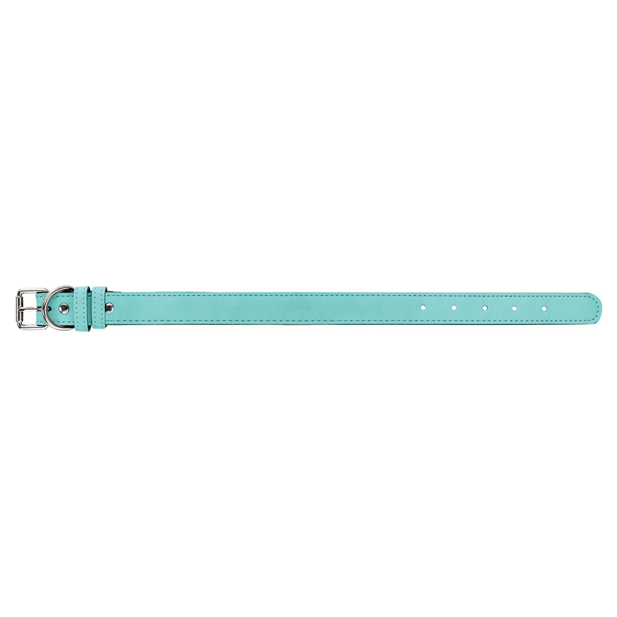 Engraved Leatherette Dog Collar - Teal / Small (15 x 3/4 in)