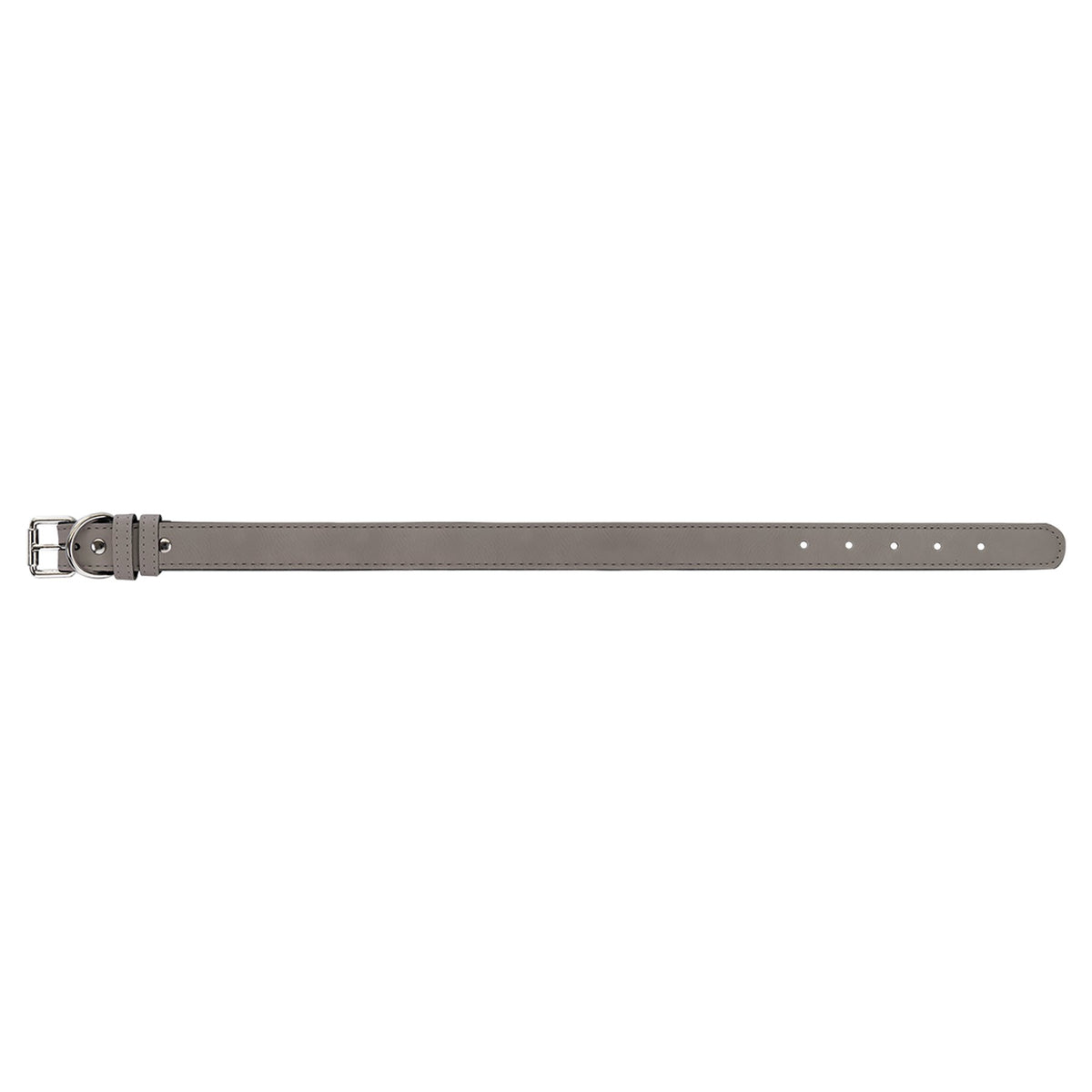 Engraved Leatherette Dog Collar - Gray / Large (23 x 1 in)