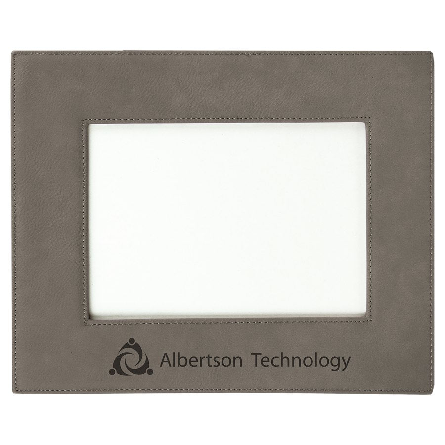 Engraved Leatherette Photo Frame - Gray / 5 x 7 in