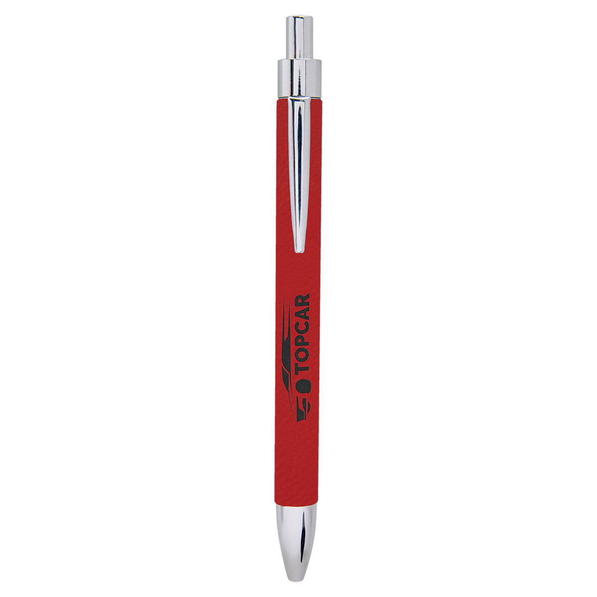 Engraved Leatherette Pen - Red