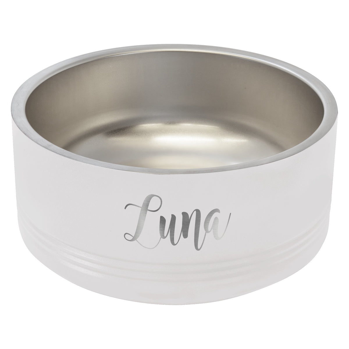 Engraved Polar Camel Pet Bowl - White / Medium (32 oz)
