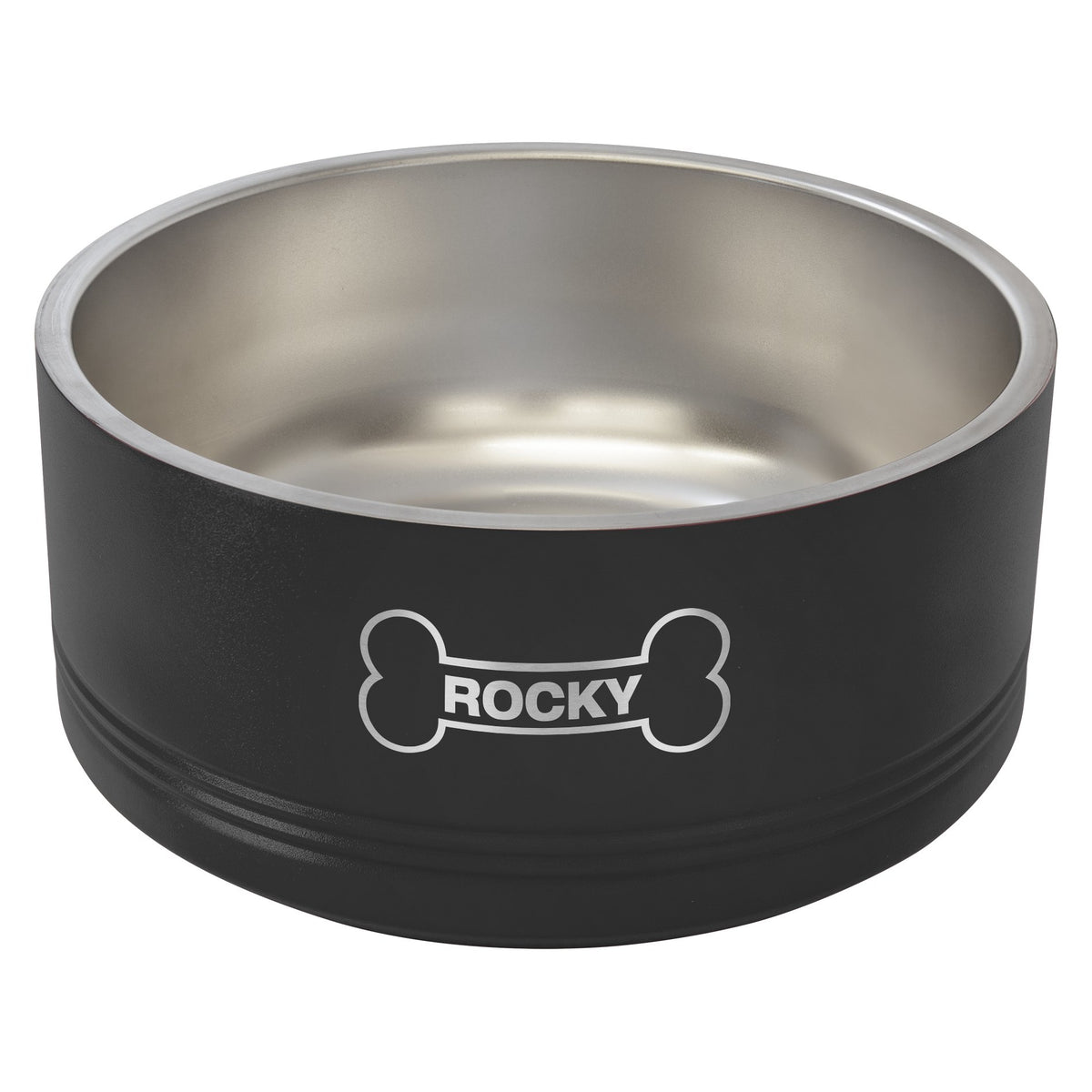 Engraved Polar Camel Pet Bowl - Black / Large (64 oz)