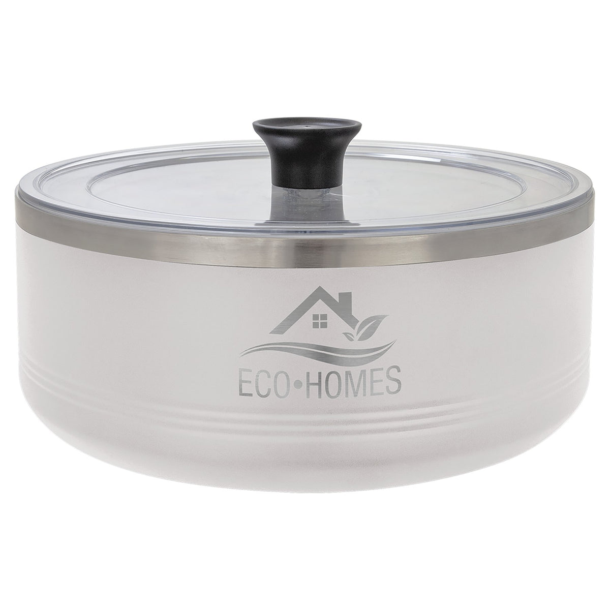 Engraved Polar Camel Serving Bowl with Lid - White / 3 qt