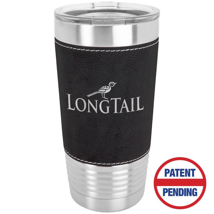 Engraved Polar Camel Leatherette Grip Tumbler with Standard Lid - Black/Silver