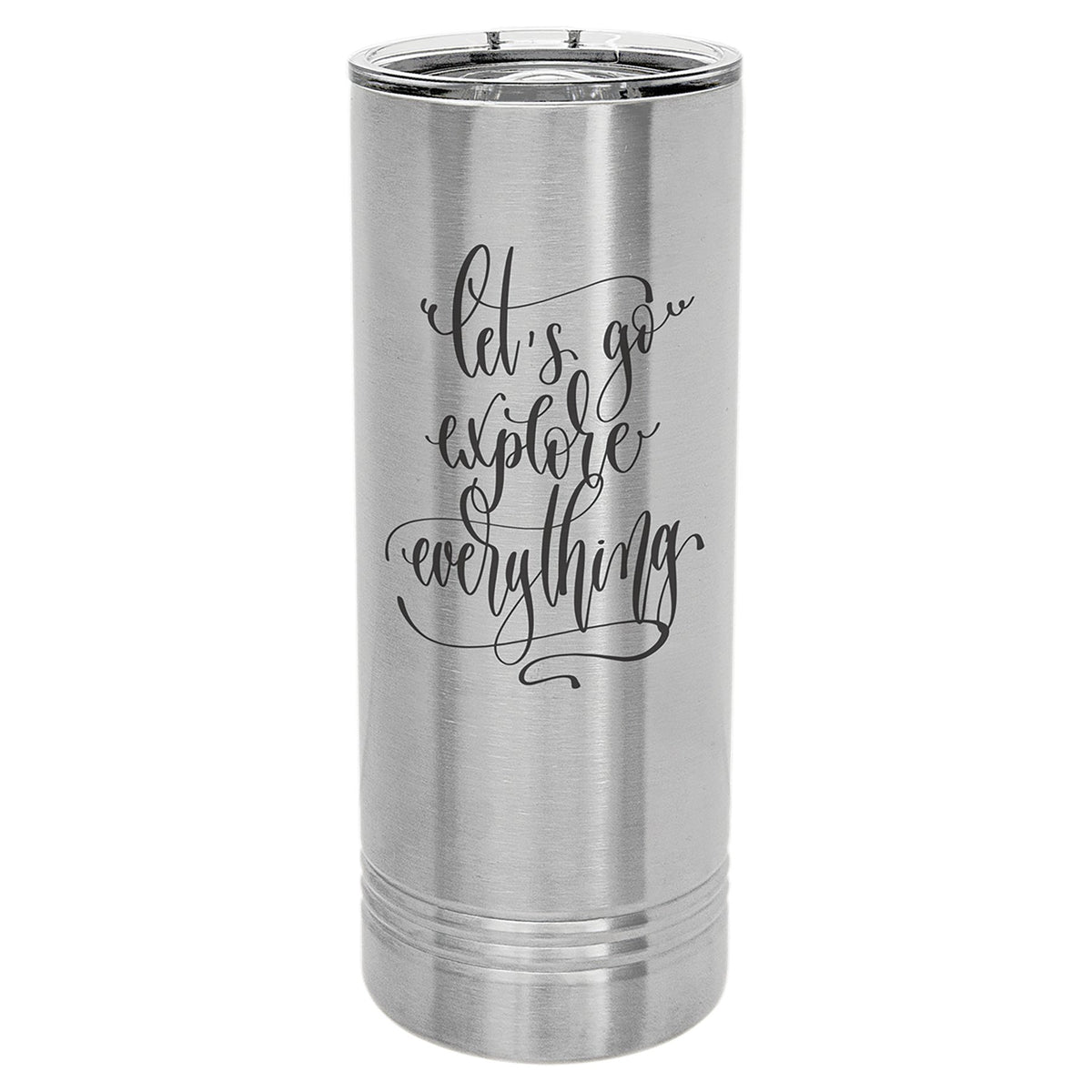 Engraved Polar Camel 22 oz Skinny Tumbler with Slider Lid - Stainless Steel