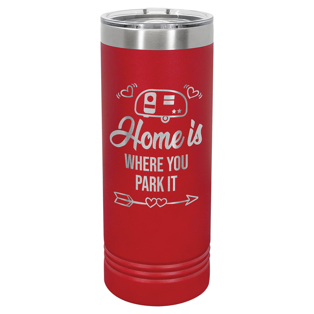 Engraved Polar Camel 22 oz Skinny Tumbler with Slider Lid - Red