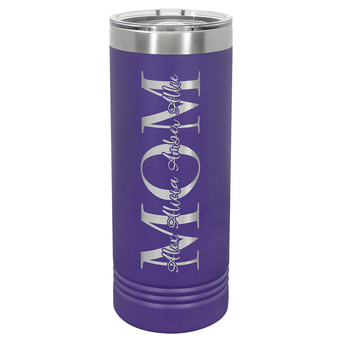 Engraved Polar Camel 22 oz Skinny Tumbler with Slider Lid - Purple