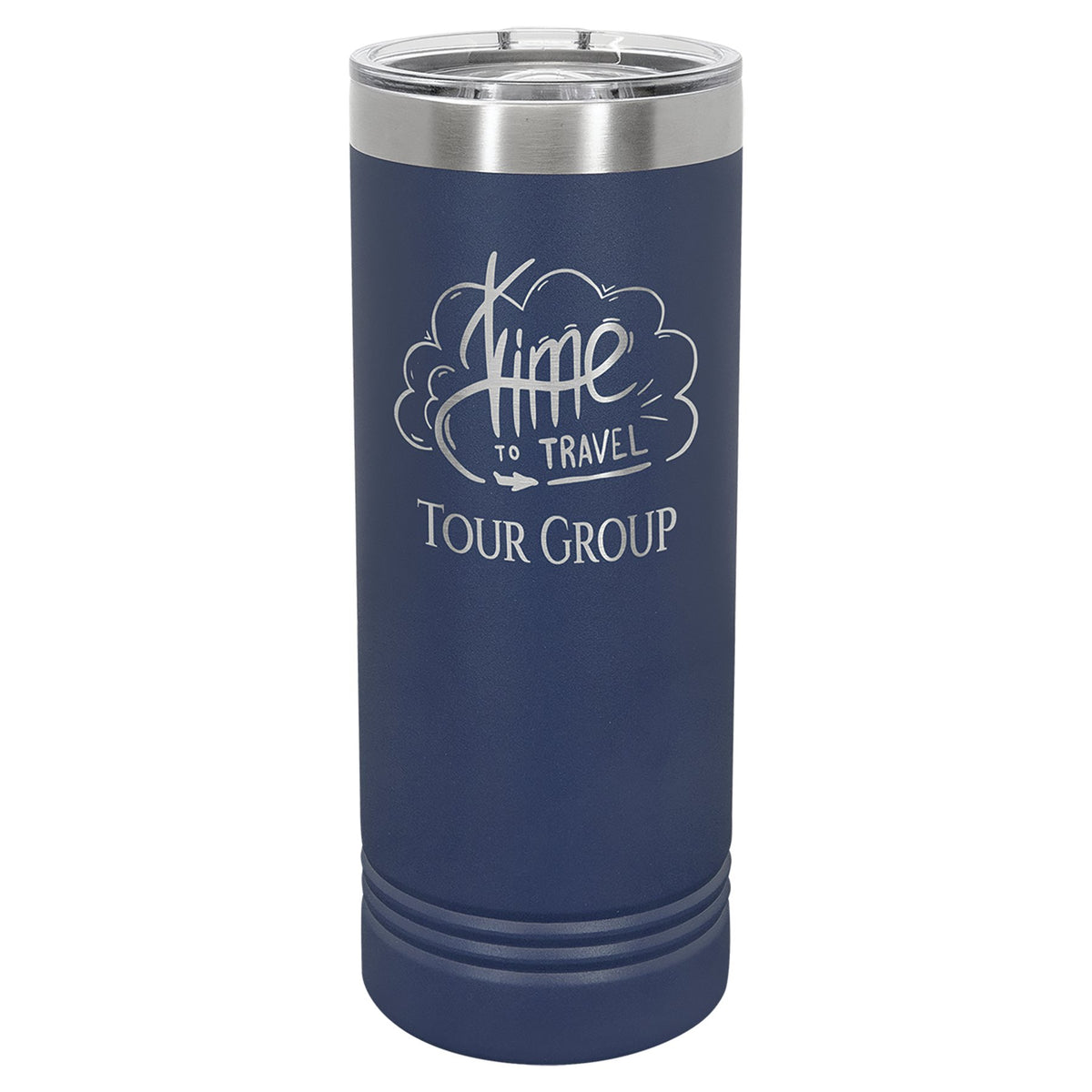 Engraved Polar Camel 22 oz Skinny Tumbler with Slider Lid - Navy Blue
