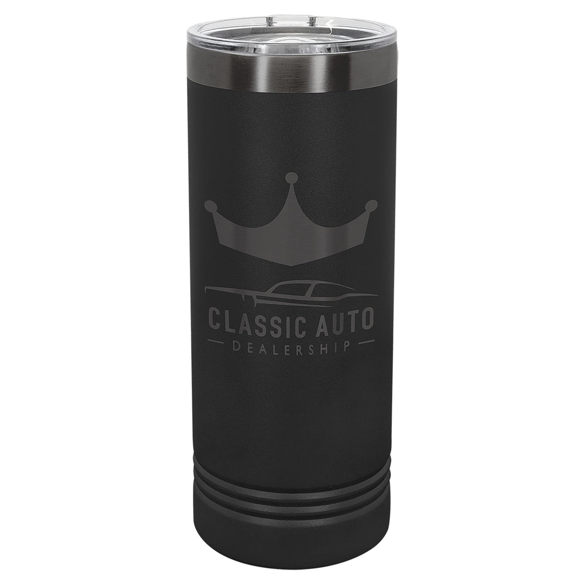 Engraved Polar Camel 22 oz Skinny Tumbler with Slider Lid - Black/Ghost Black