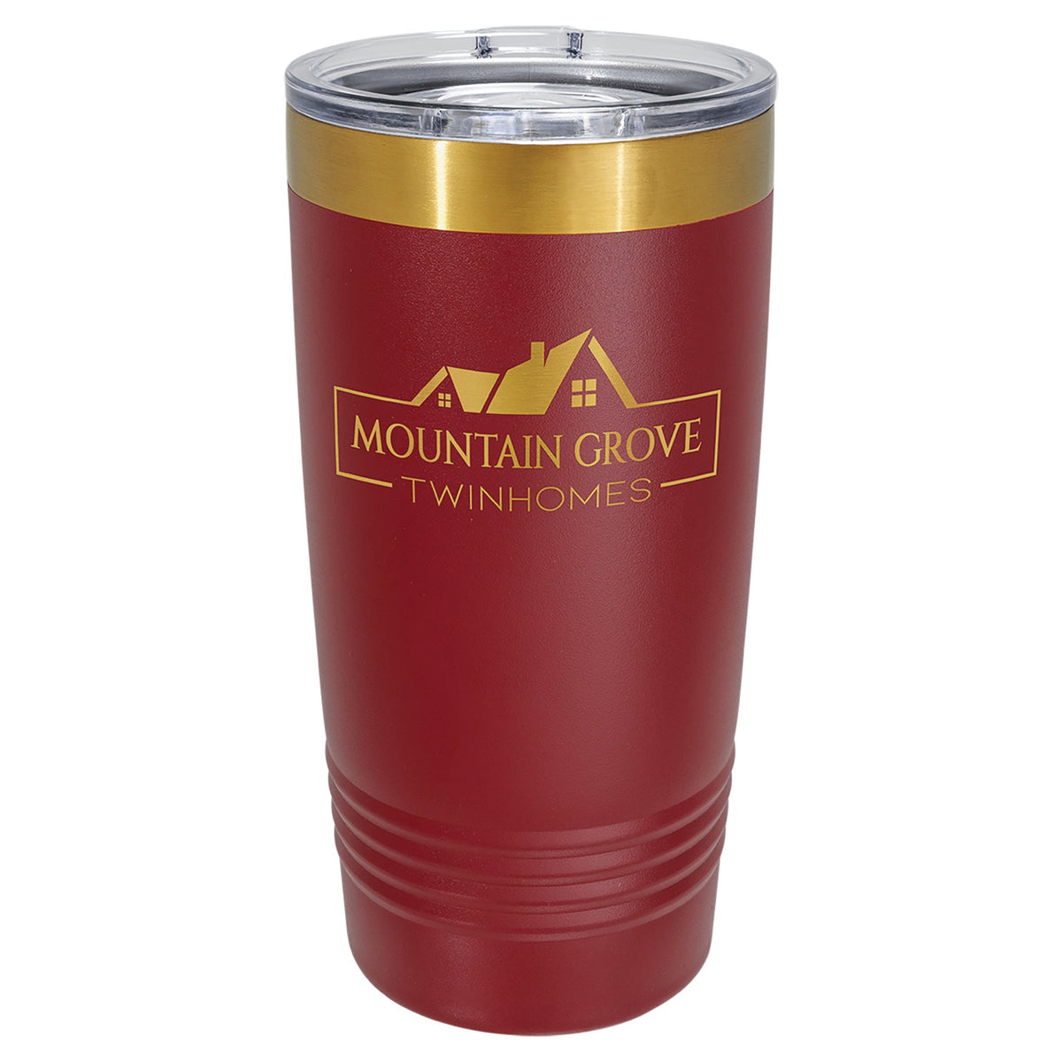 Engraved Polar Camel Ringneck Tumbler with Slider Lid - Maroon/Bright Gold / 20 oz