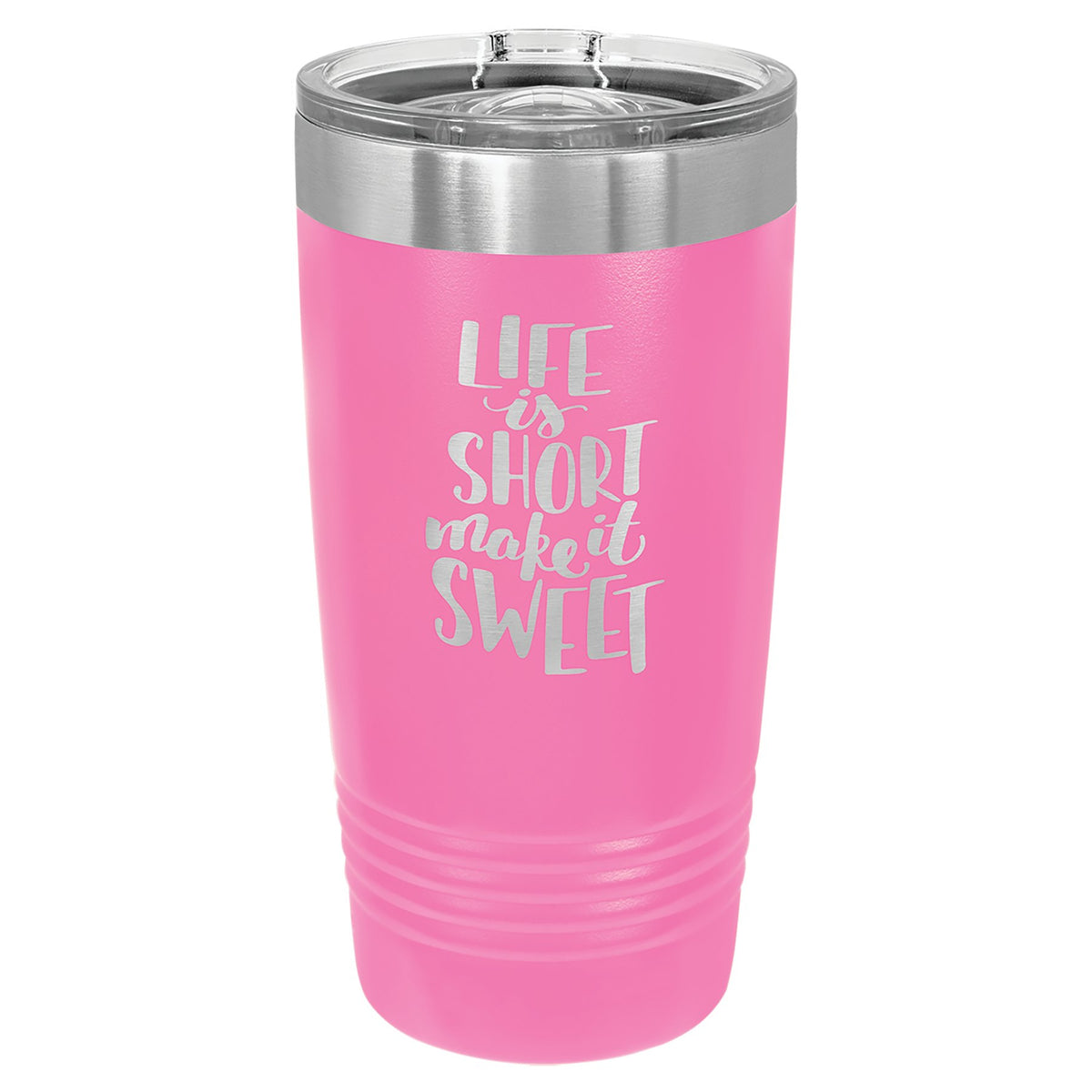 Engraved Polar Camel Ringneck Tumbler with Slider Lid - Pink / 20 oz