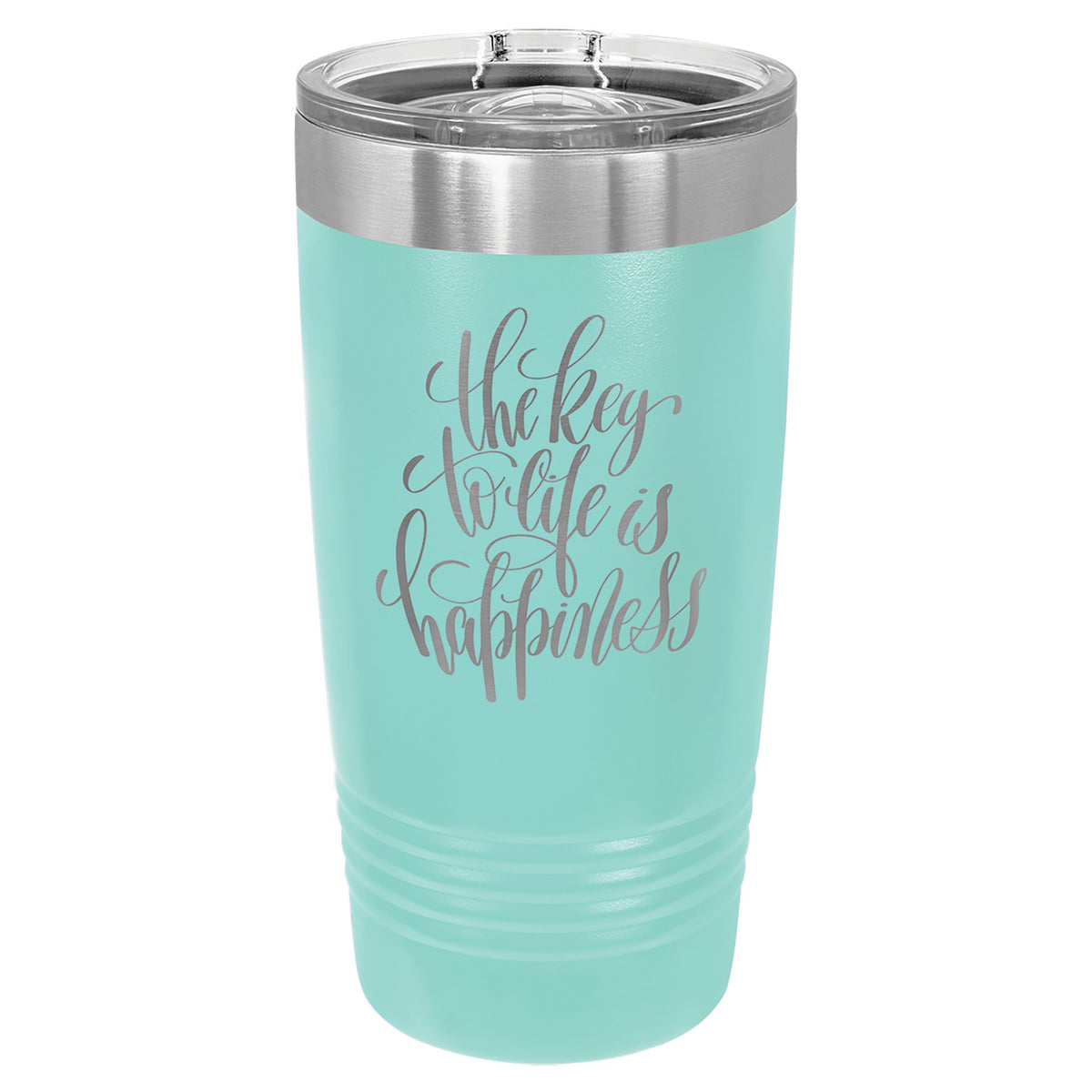 Engraved Polar Camel Ringneck Tumbler with Slider Lid - Teal / 20 oz