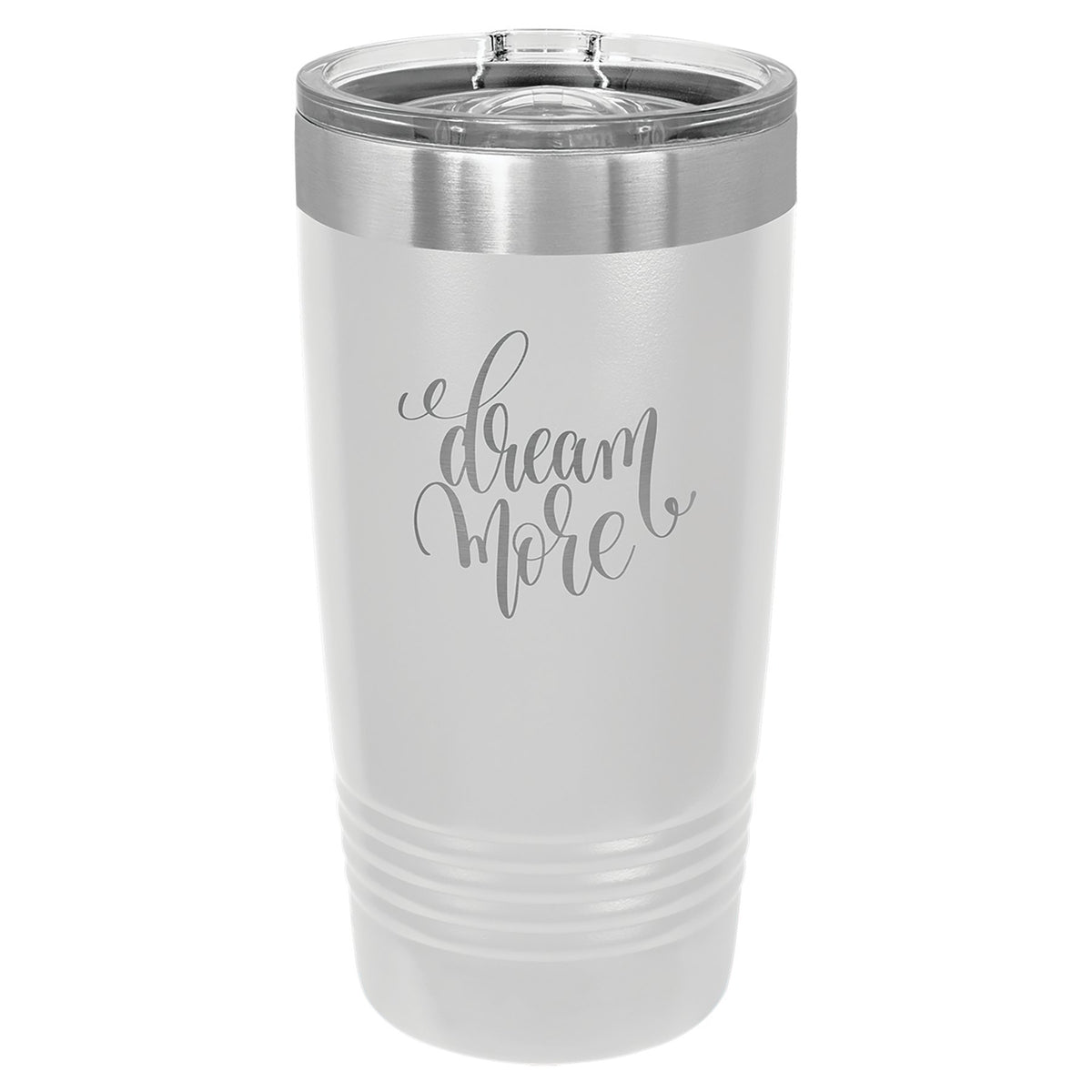 Engraved Polar Camel Ringneck Tumbler with Slider Lid - White / 20 oz