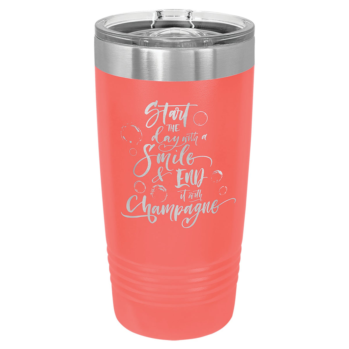 Engraved Polar Camel Ringneck Tumbler with Slider Lid - Coral / 20 oz