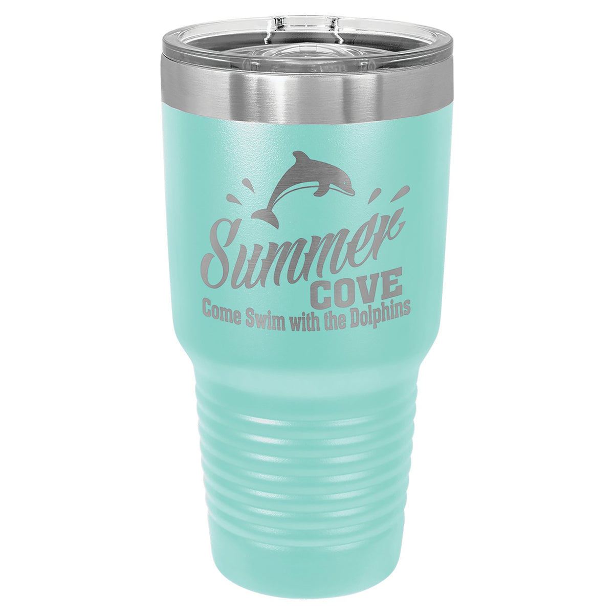 Engraved Polar Camel Ringneck Tumbler with Slider Lid - Teal / 30 oz