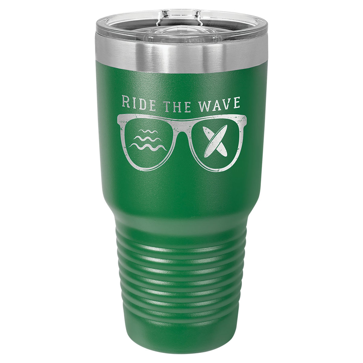 Engraved Polar Camel Ringneck Tumbler with Slider Lid - Green / 30 oz