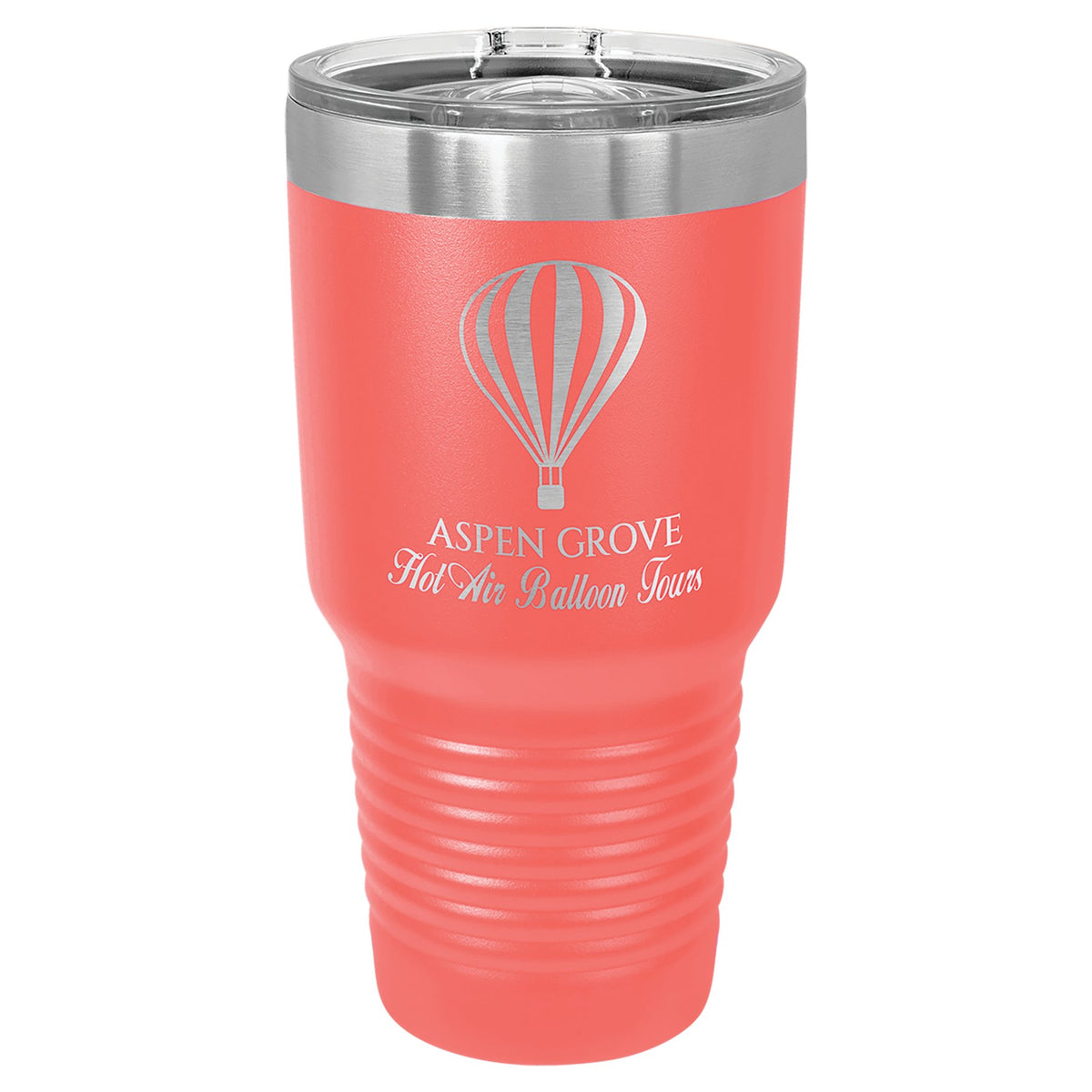 Engraved Polar Camel Ringneck Tumbler with Slider Lid - Coral / 30 oz