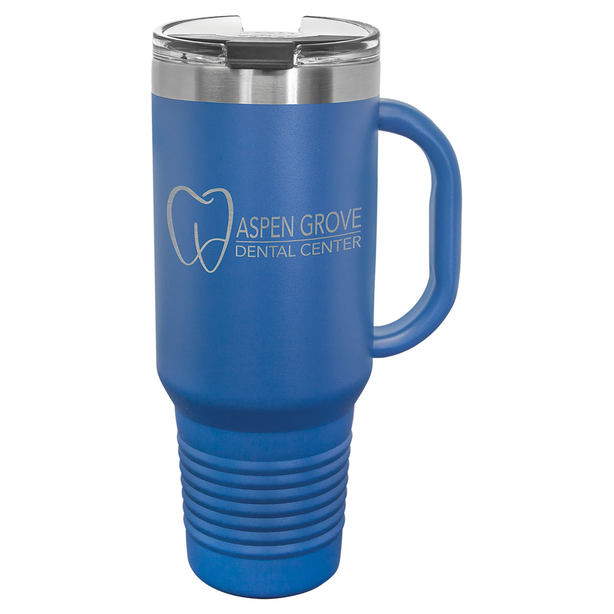 Engraved Polar Camel Travel Mug with Handle and Straw - Royal Blue / 40 oz