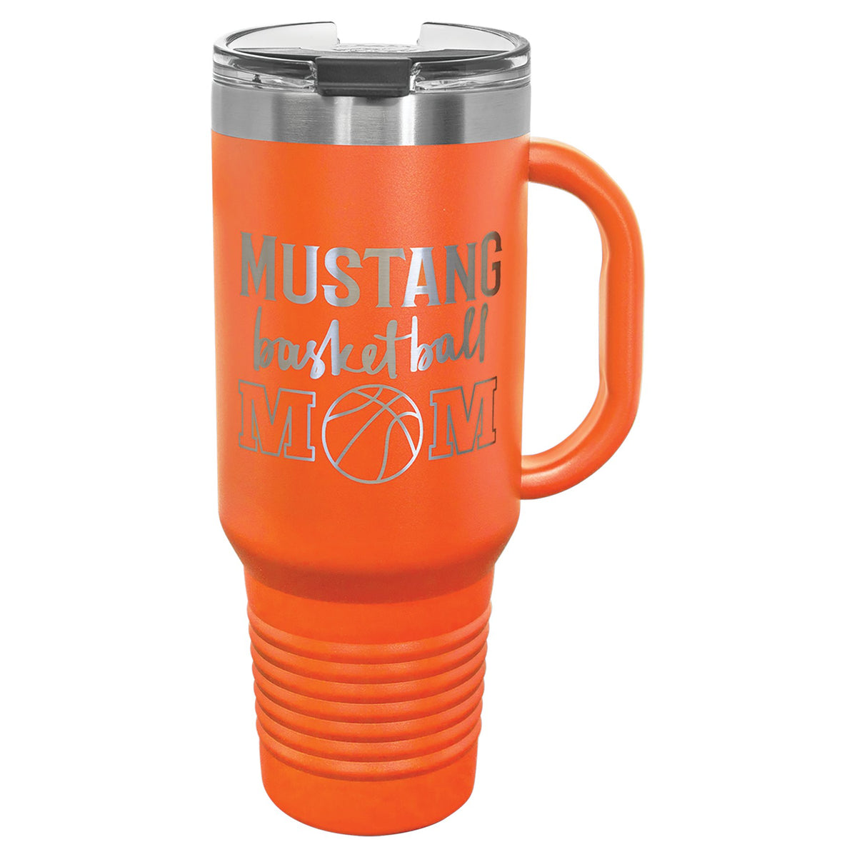 Engraved Polar Camel Travel Mug with Handle and Straw - Orange / 40 oz