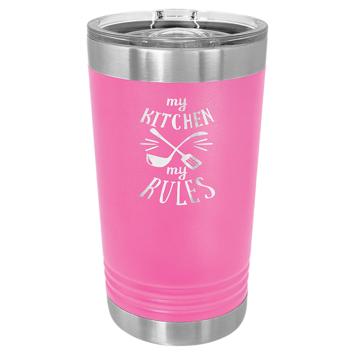 Engraved Polar Camel 16 oz Pint with Slider Lid - Pink