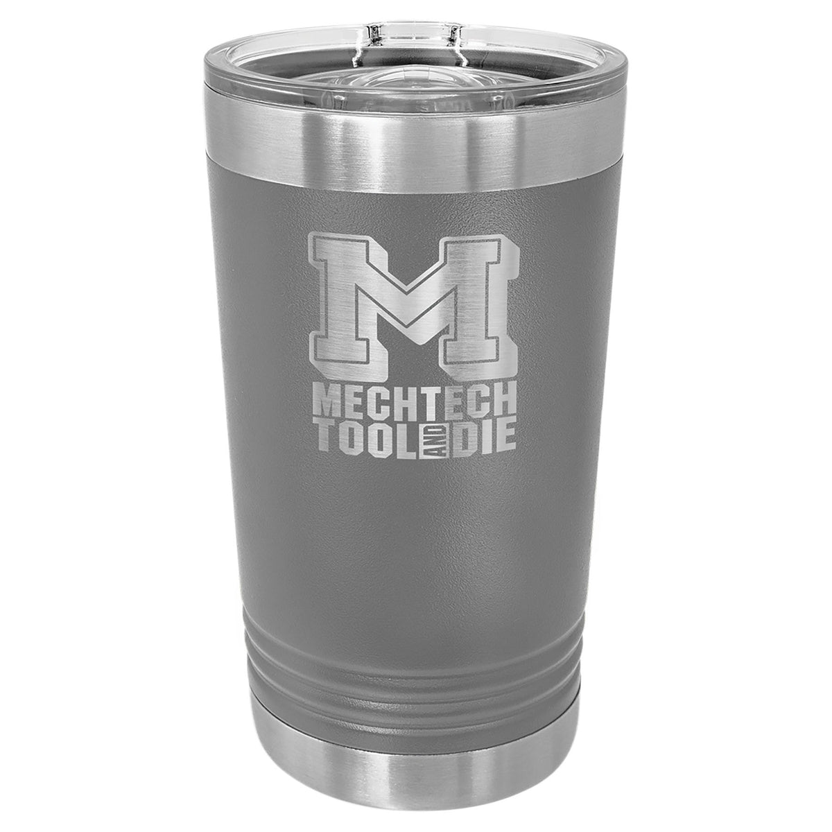 Engraved Polar Camel 16 oz Pint with Slider Lid - Dark Gray