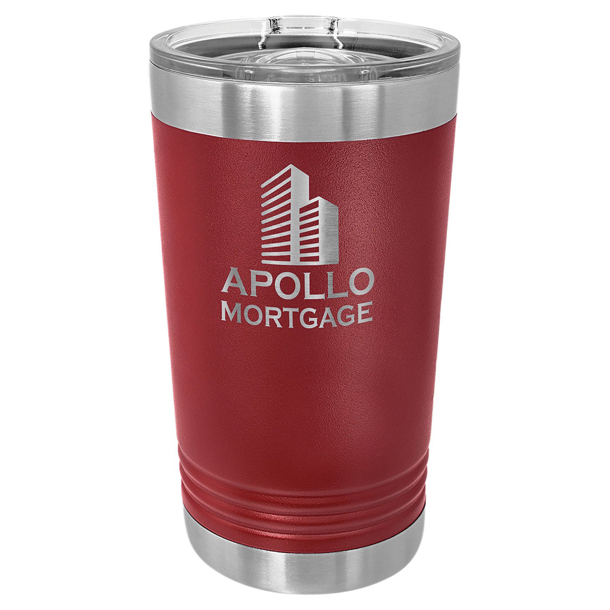 Engraved Polar Camel 16 oz Pint with Slider Lid - Maroon