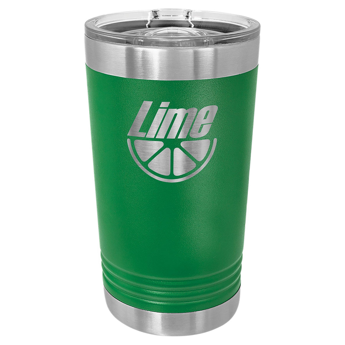 Engraved Polar Camel 16 oz Pint with Slider Lid - Green