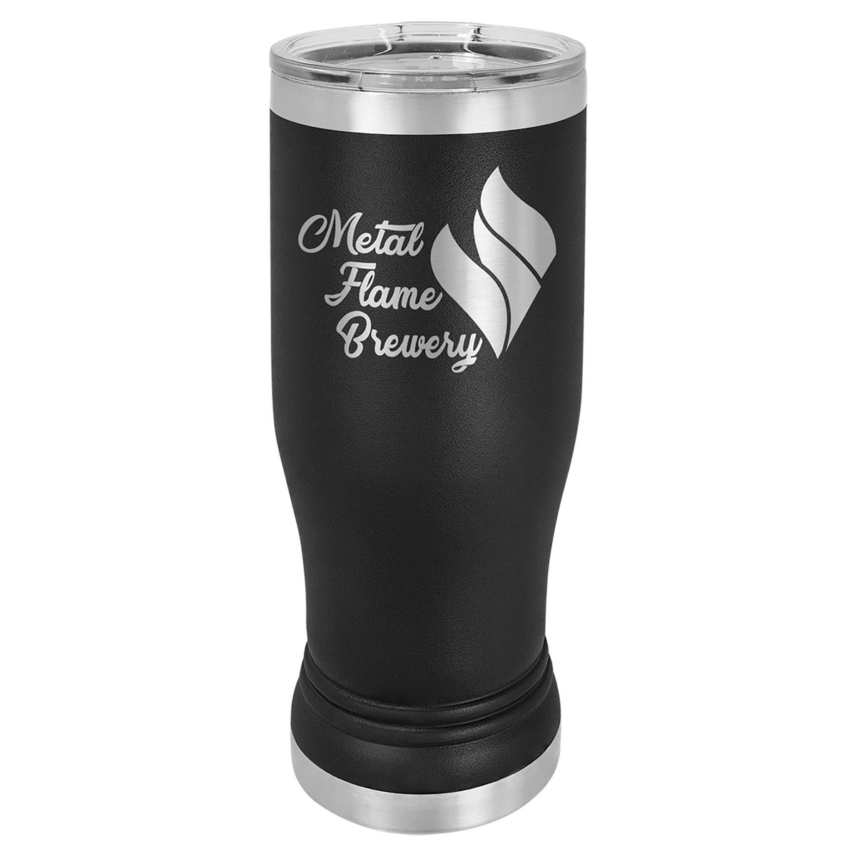 Engraved Polar Camel Pilsner Tumbler with Lid - Black / 14 oz
