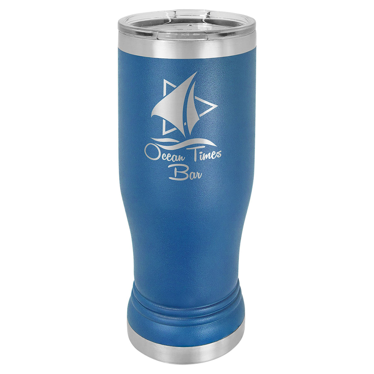 Engraved Polar Camel Pilsner Tumbler with Lid - Royal Blue / 14 oz