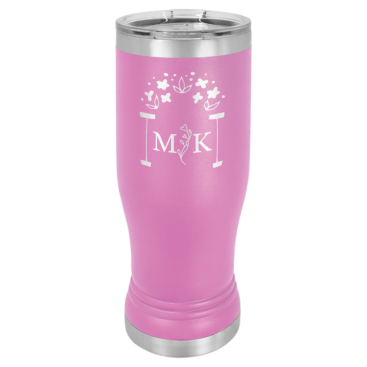 Engraved Polar Camel Pilsner Tumbler with Lid - Light Purple / 14 oz