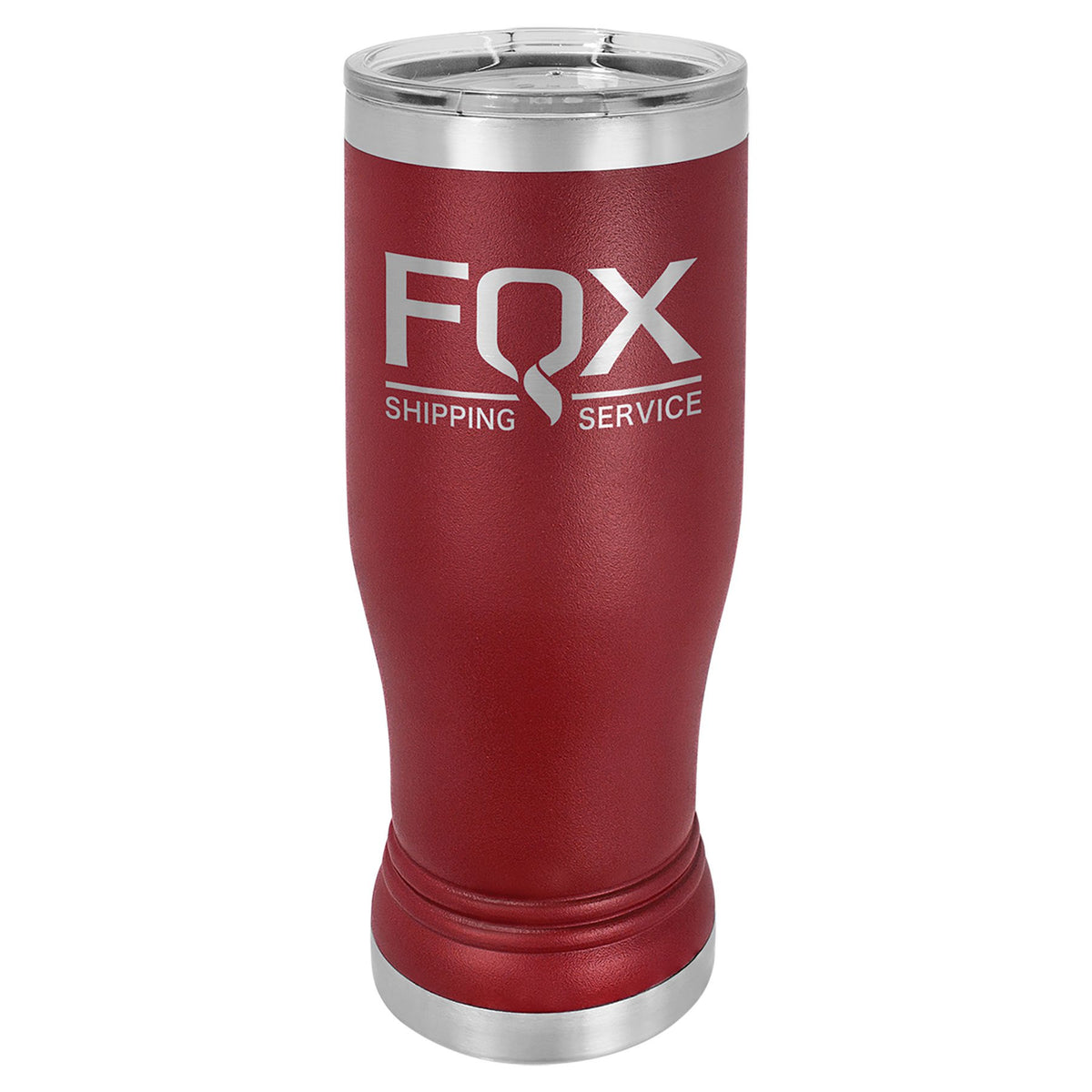Engraved Polar Camel Pilsner Tumbler with Lid - Maroon / 14 oz