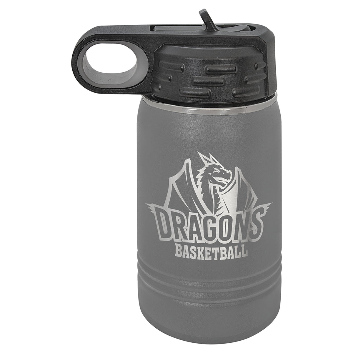 Engraved Polar Camel Water Bottle - Dark Gray / 12 oz
