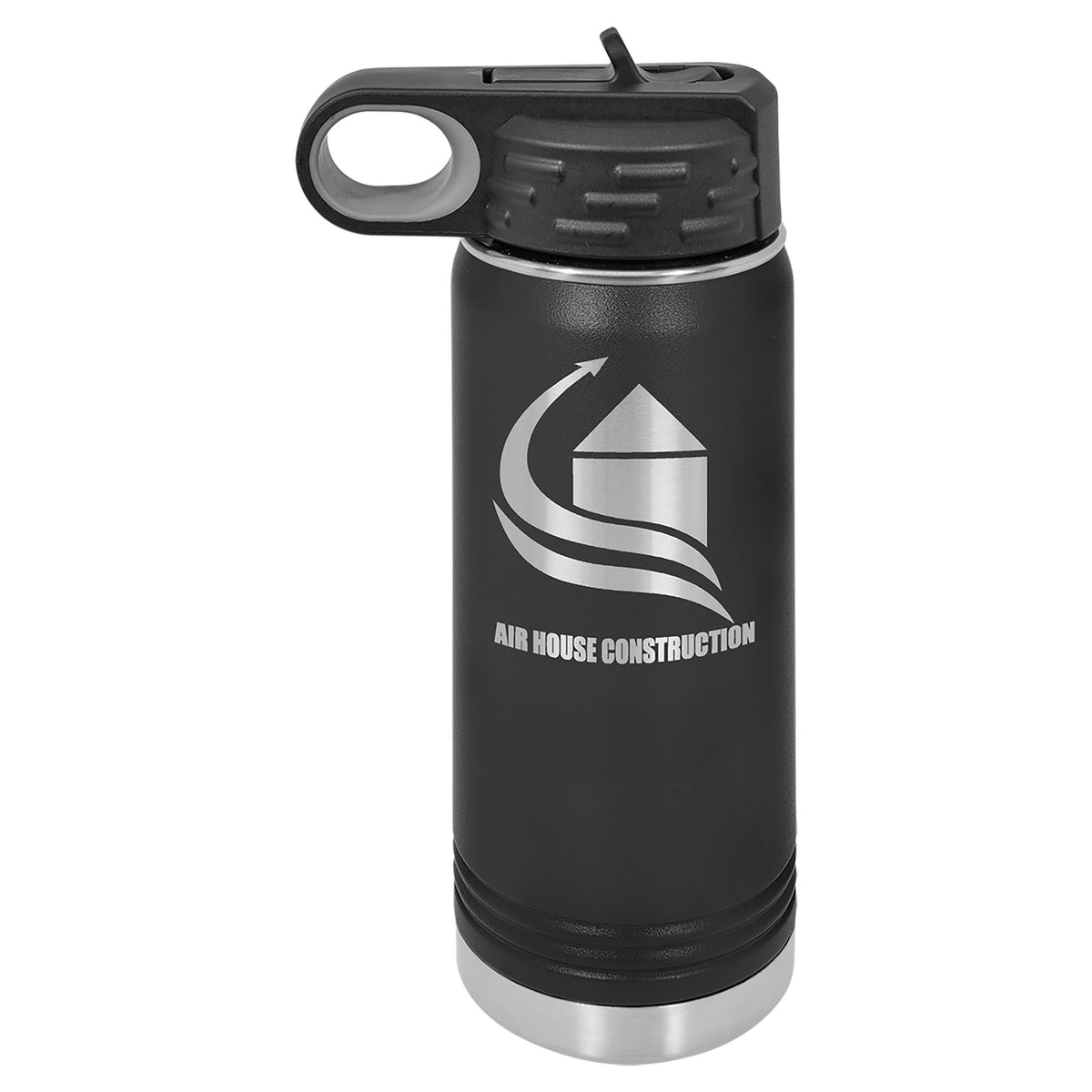 Engraved Polar Camel Water Bottle - Black / 20 oz
