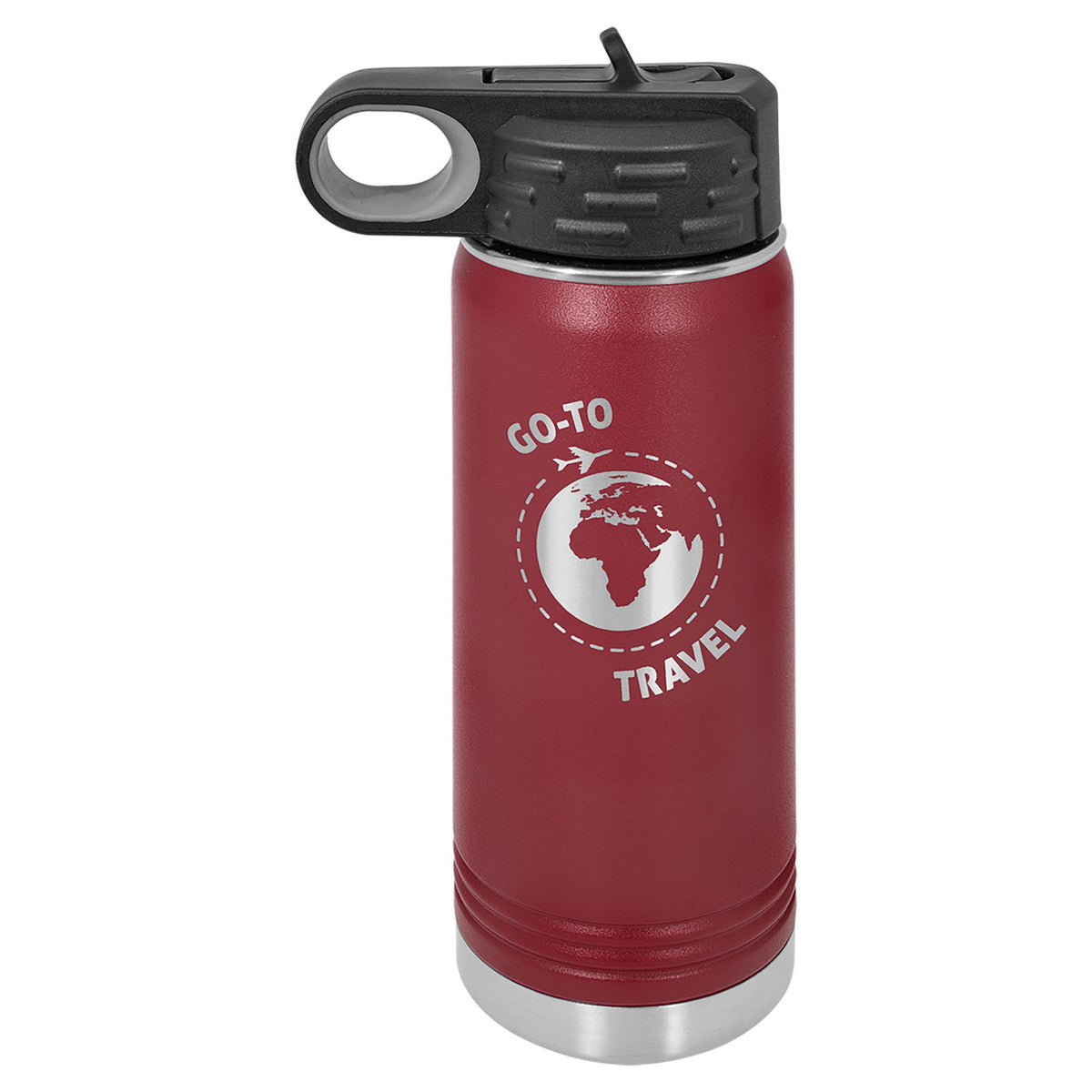 Engraved Polar Camel Water Bottle - Maroon / 20 oz