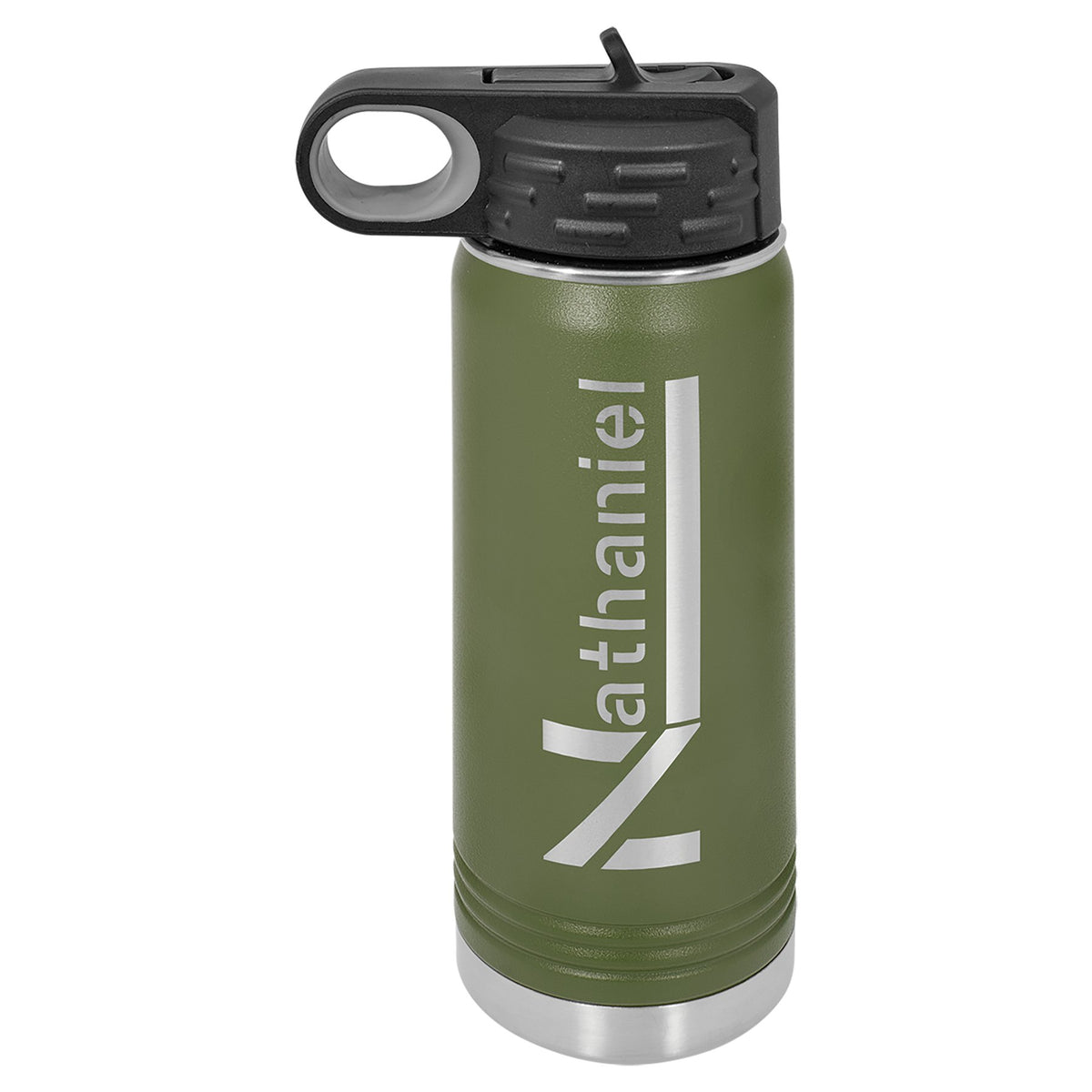 Engraved Polar Camel Water Bottle - Olive Green / 20 oz