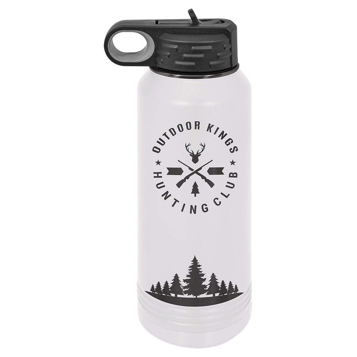 Engraved Polar Camel Water Bottle - White/Ghost Black / 32 oz