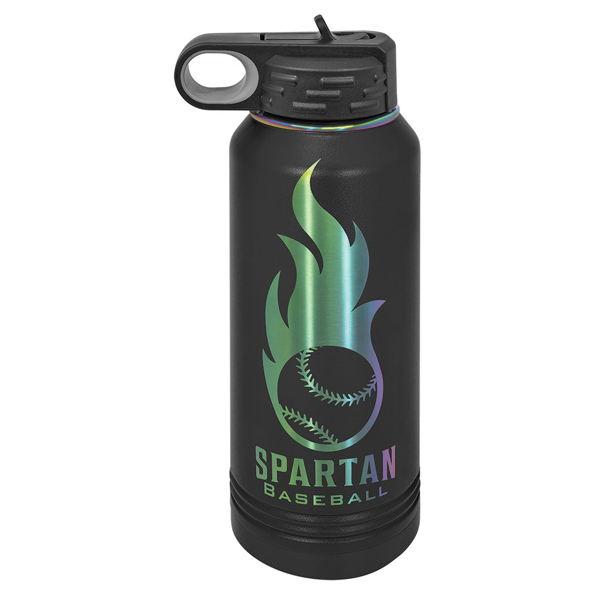 Engraved Polar Camel Water Bottle - Black/Prism / 32 oz