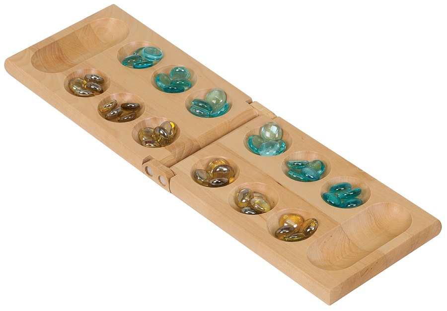 Engraved Wood Mancala Game Gift Set