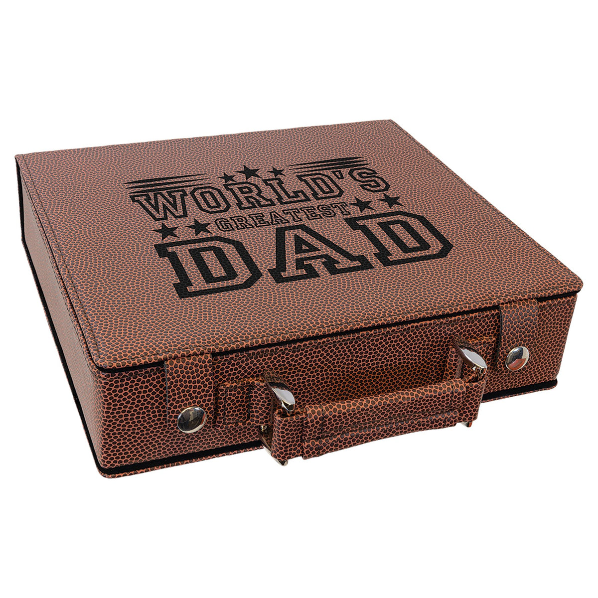 Engraved Football Leatherette Poker Set