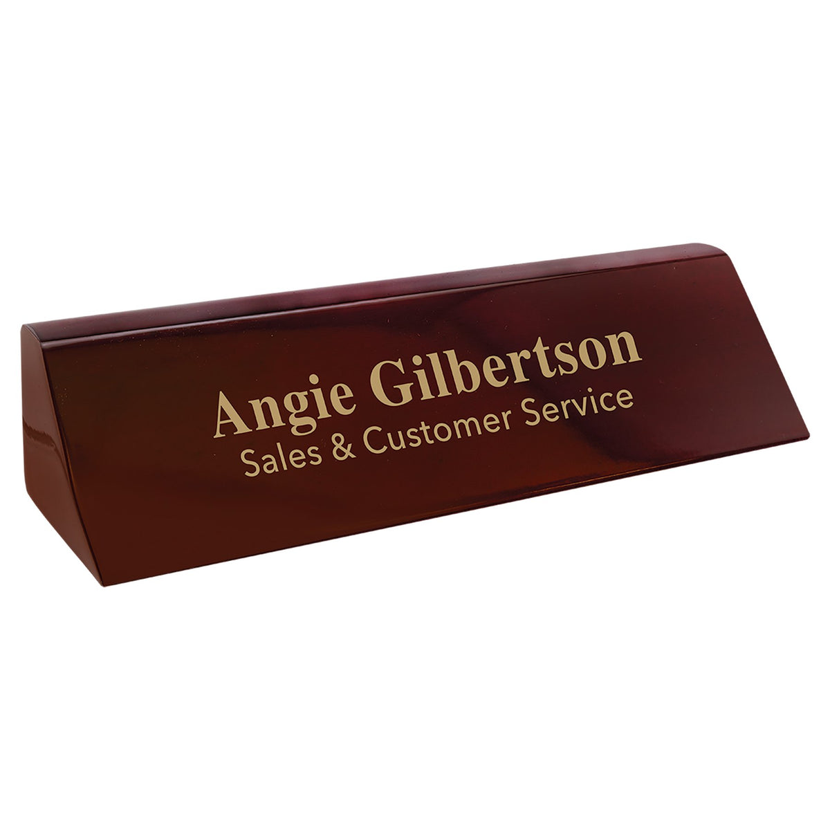 Engraved Piano Finish Desk Wedge - Rosewood / 8 1/2 in