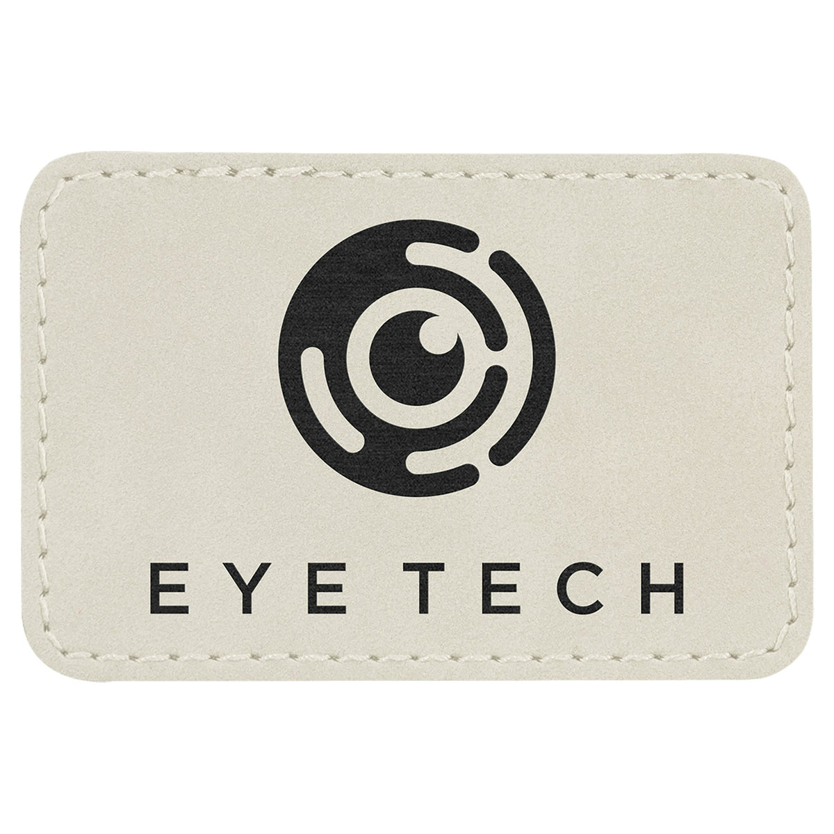 Engraved Rectangle Leatherette Patch with Kota Pro Adhesive - White / 3 x 2 in